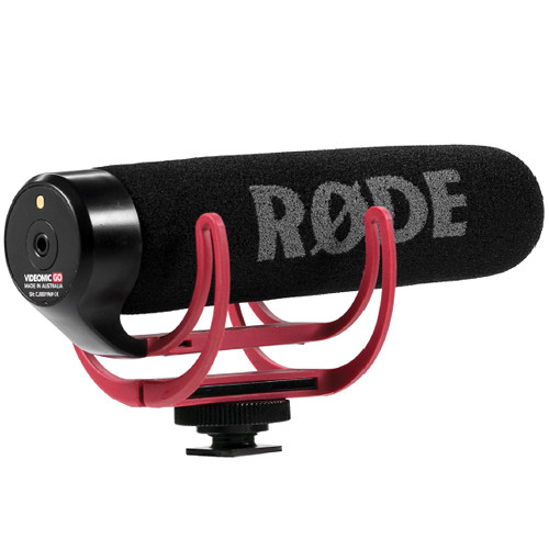 Rode VideoMic GO Lightweight com montagem sapata de câmera