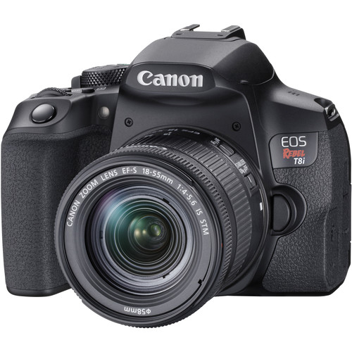 Canon EOS Rebel T8i DSLR com lente 18-55mm