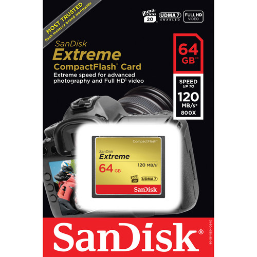 Cartão de Memória CompactFlash SanDisk 64 GB Extreme